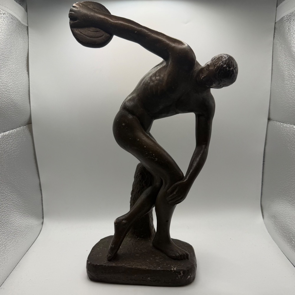 Vintage 1971 Austin Productions Discus Thrower Statue Discobolus Sculpture
